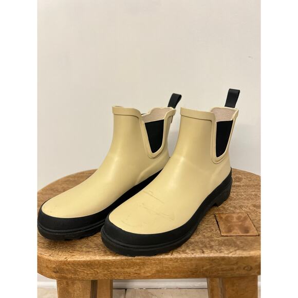Women's Waterproof Rain Boots - Size 8 Wide - Tan/Black - Picture 1 of 10